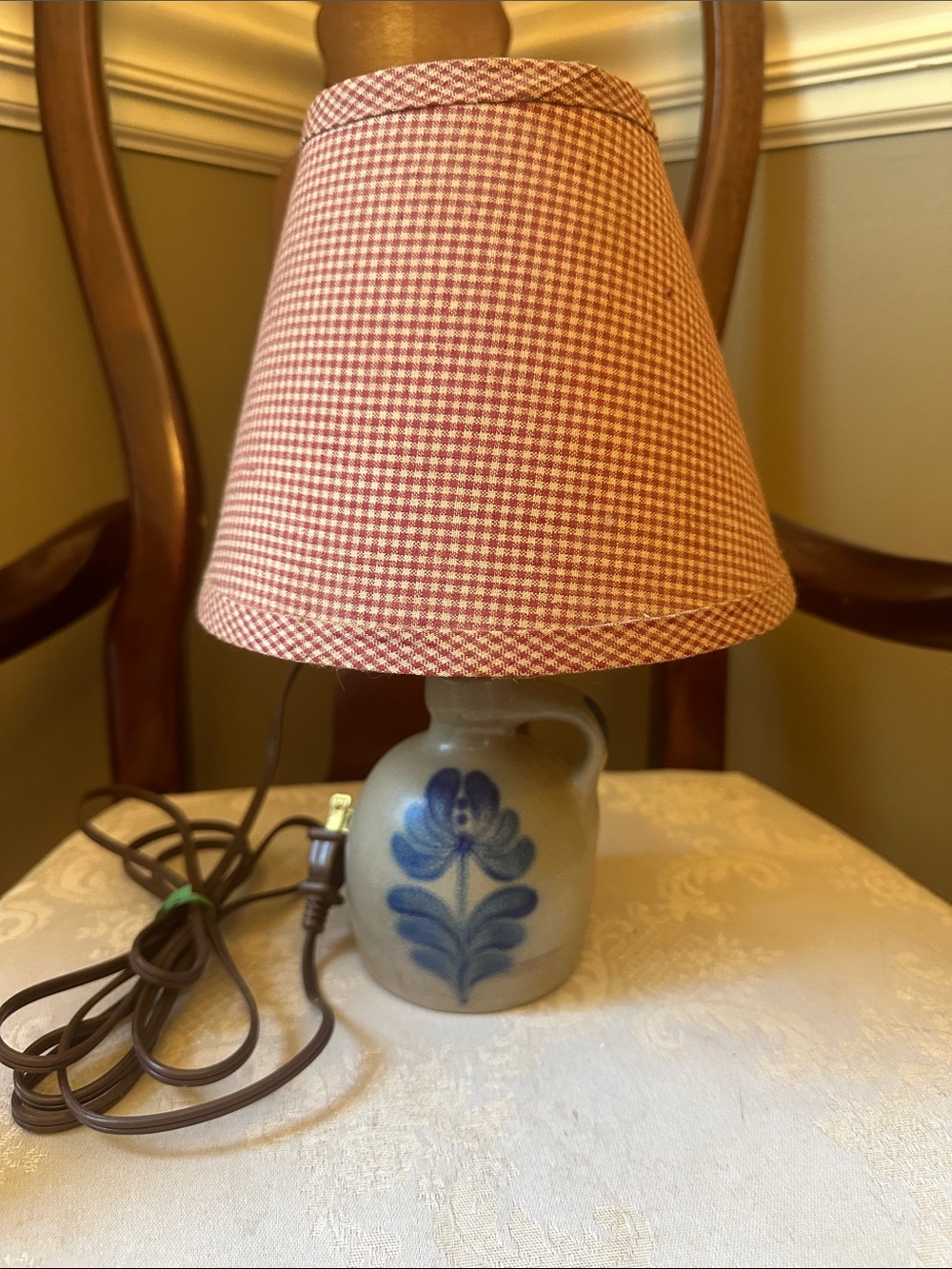 Beaumont Brothers Pottery BBP salt-glazed stoneware crock jug lamp